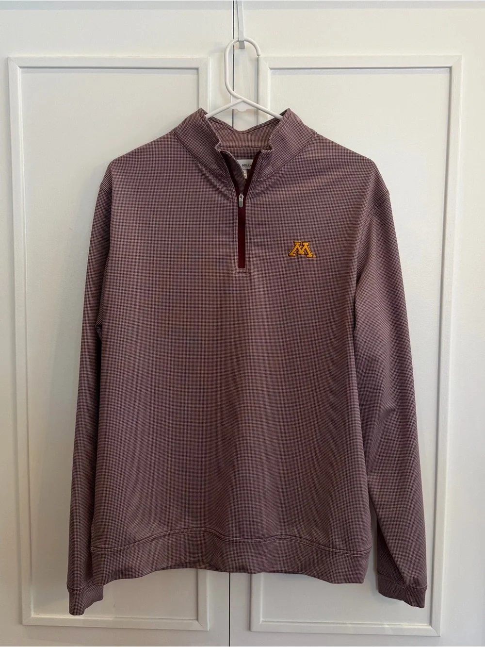 Peter Millar, University of Minnesota - Maroon Perth Houndstooth Quarter-Zip